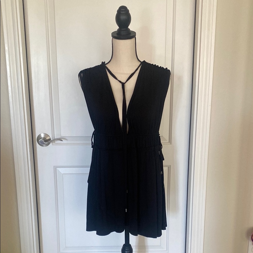 Free People Black Strappy Swim Coverup